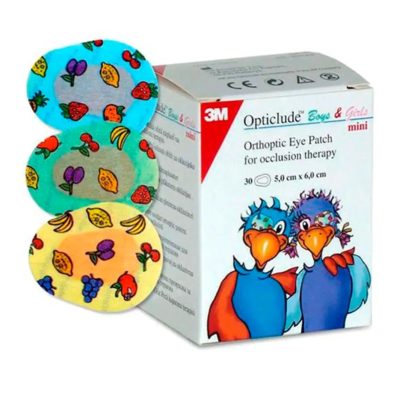 3M Opticlude Printed Eye Patches Mini 5cm x 6cm, 30 patches