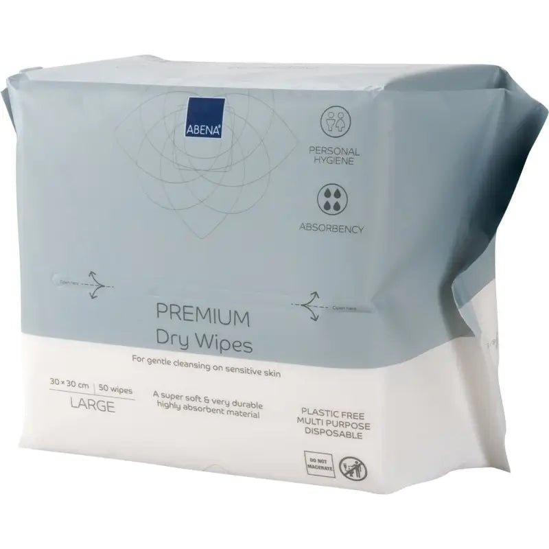 Abena Premium Multi-Purpose Dry Wipes, 30 x 30 cm, 50 wipes