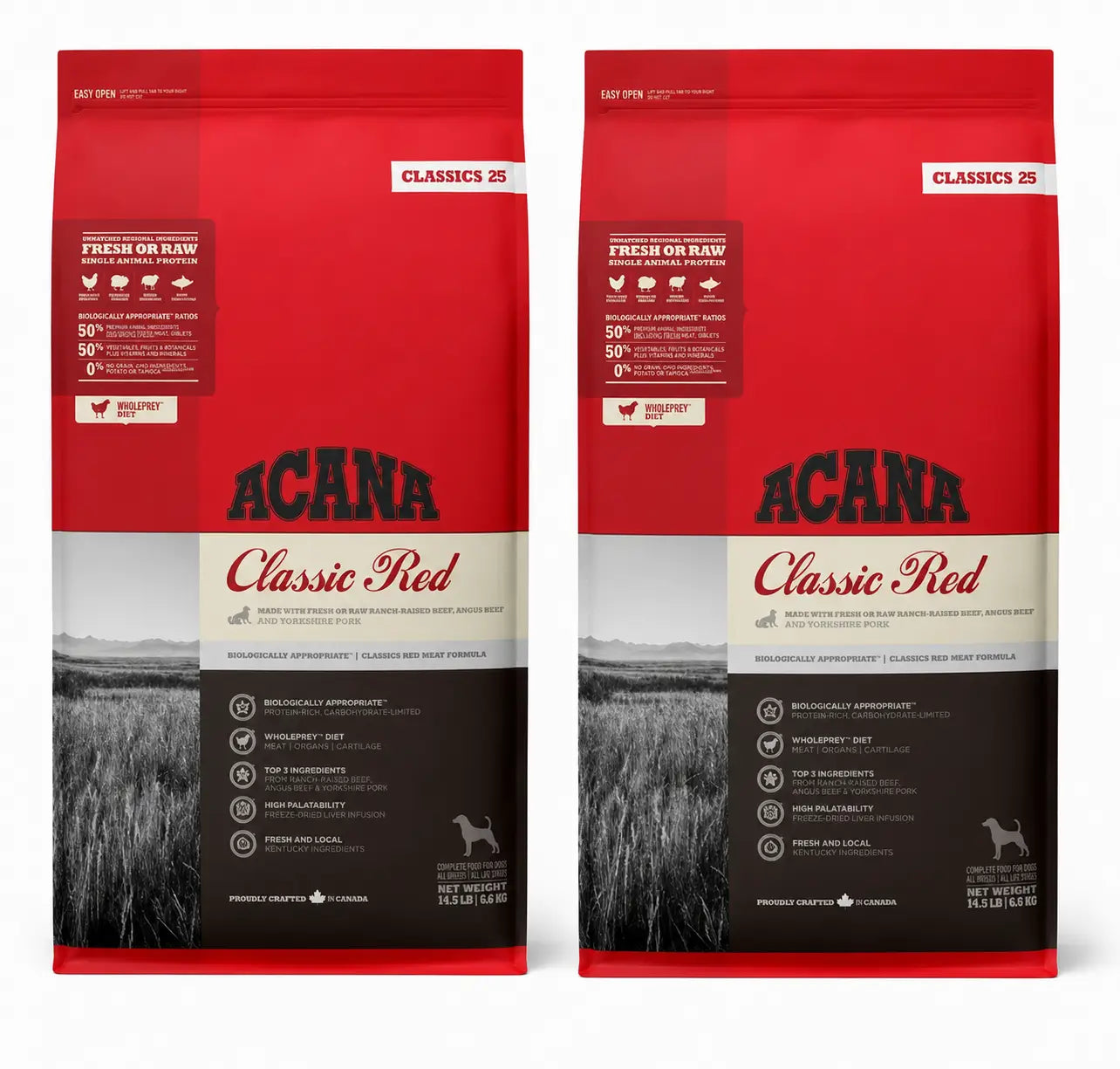Acana Canine Adult Classics Red 14,5 Kg Dog Food , pack 2