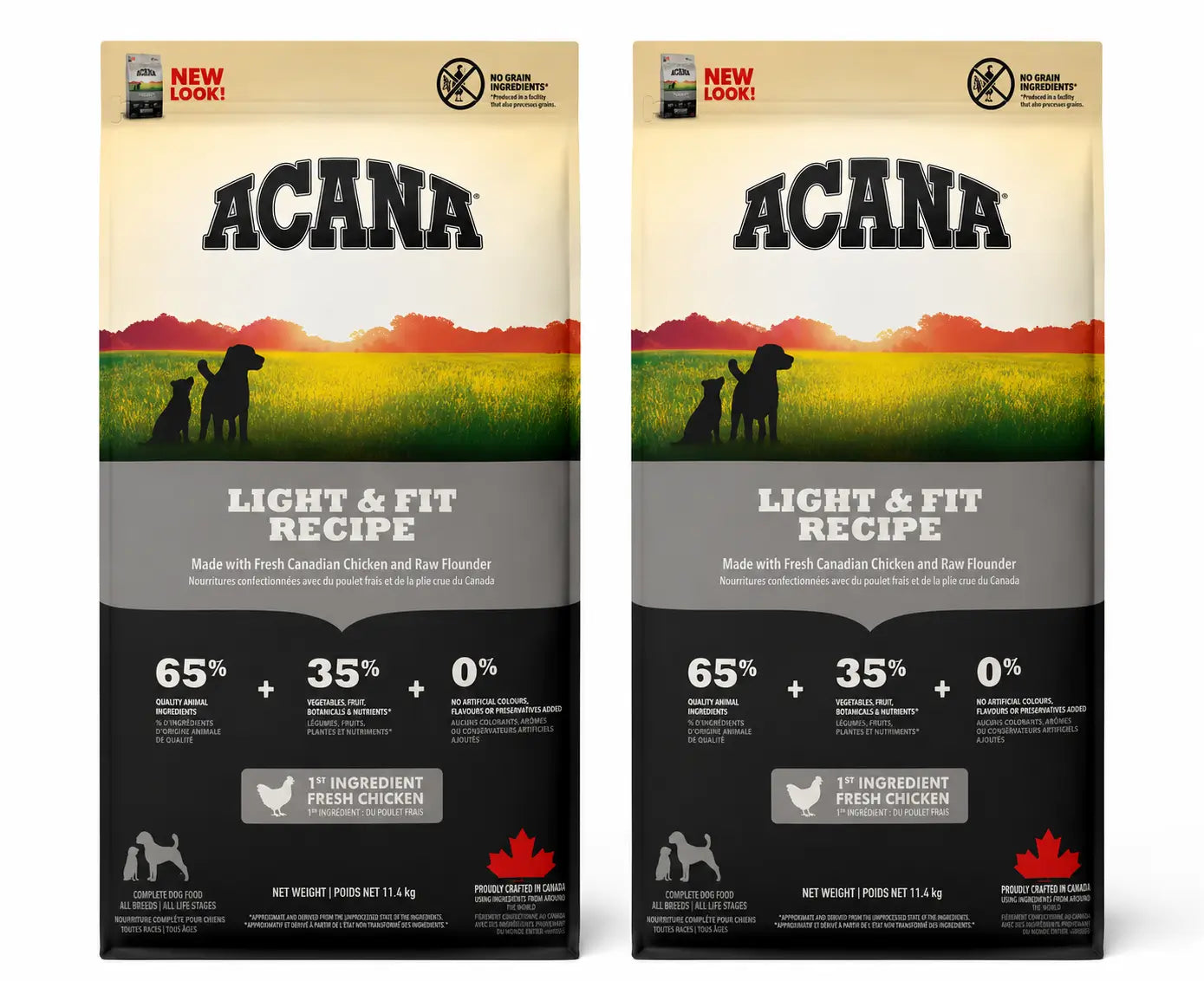 Acana Canine Adult Light 11,4 Kg Dog Food , pack 2
