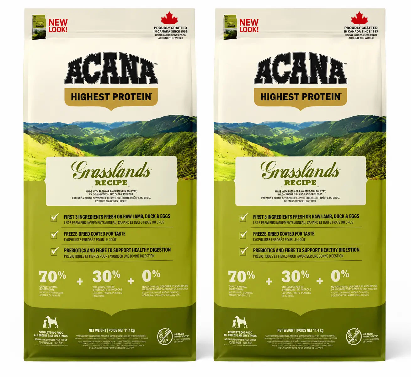 Acana Canine Adult Regionals Grasslands Prairie 11,4 Kg Dog Food , pack 2