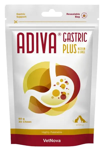 Adiva Gastric Plus Medium & Large 30 Chews, 90 grams