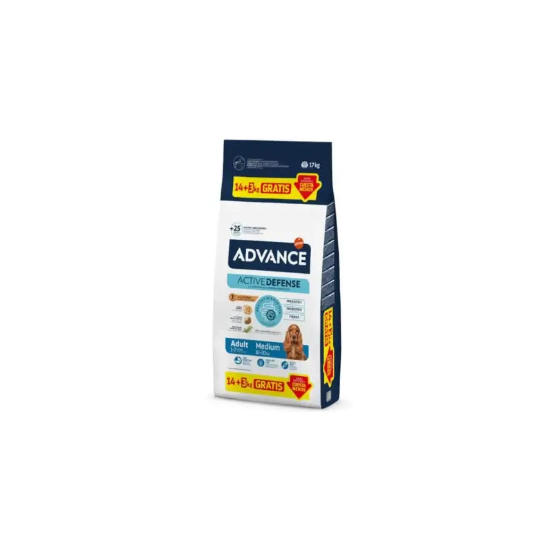Advance Adult Medium dry dog food for medium dogs with chicken, 14+3 kg
