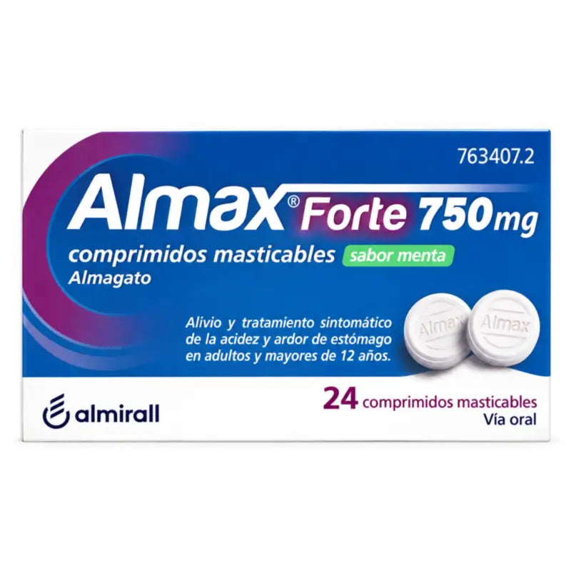 Almax 750 Mg Peppermint Flavour, 24 chewable tablets