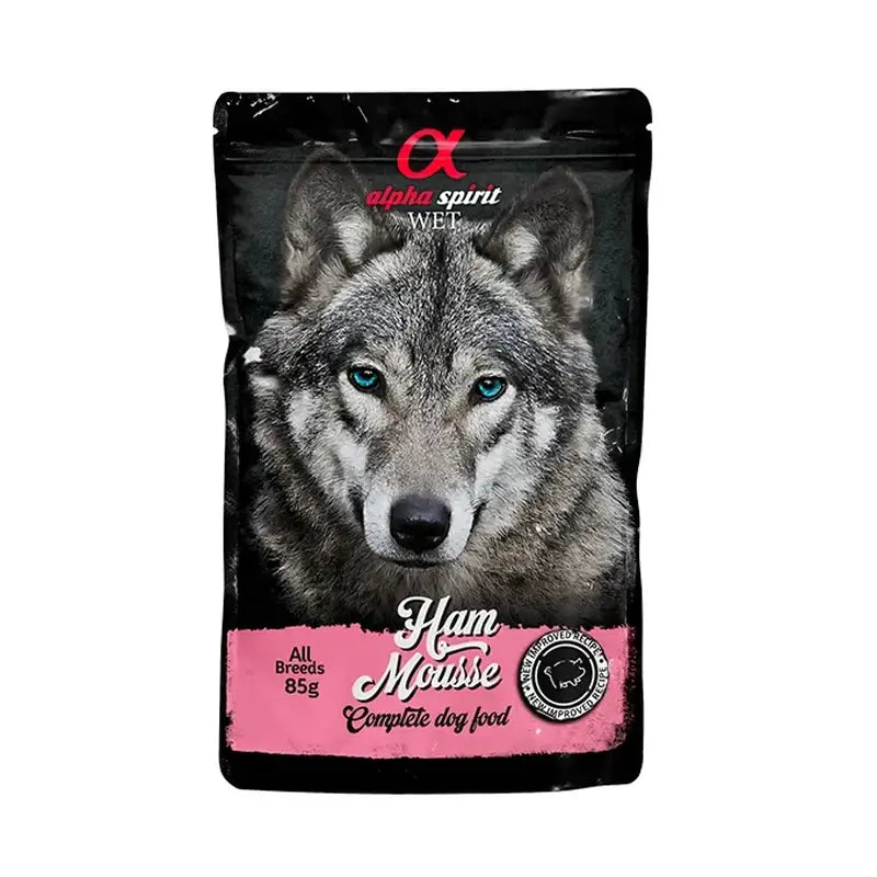 Alpha Spirit Canine Pouch Ham, 24 x 85 g