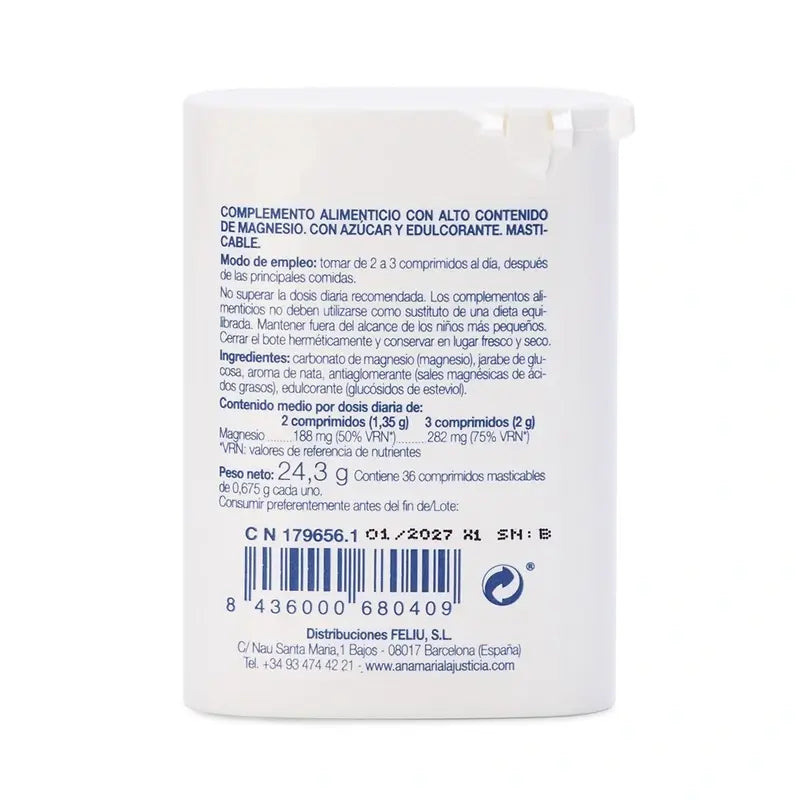 Ana Maria Lajusticia Mag-Mast Cream Flavour, 36 chewable tablets
