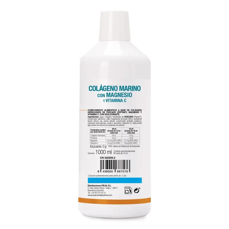 Anamarialajusticia Marine Collagen with Magnesium + Vitamin C, 1 l