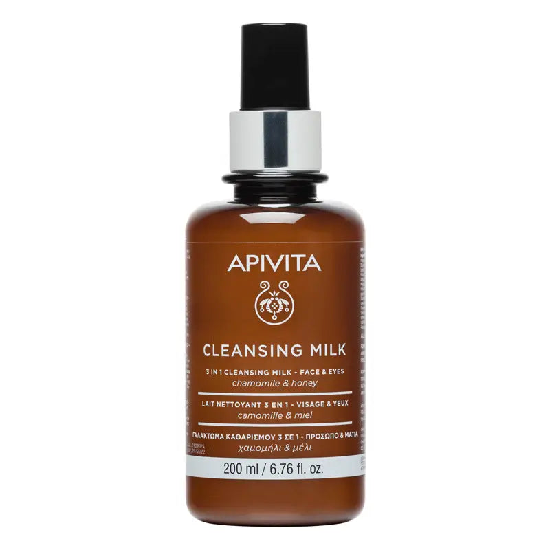 APIVITA 3 In 1 Cleansing Milk for Face & Eyes with Chamomile & Honey 200 ml