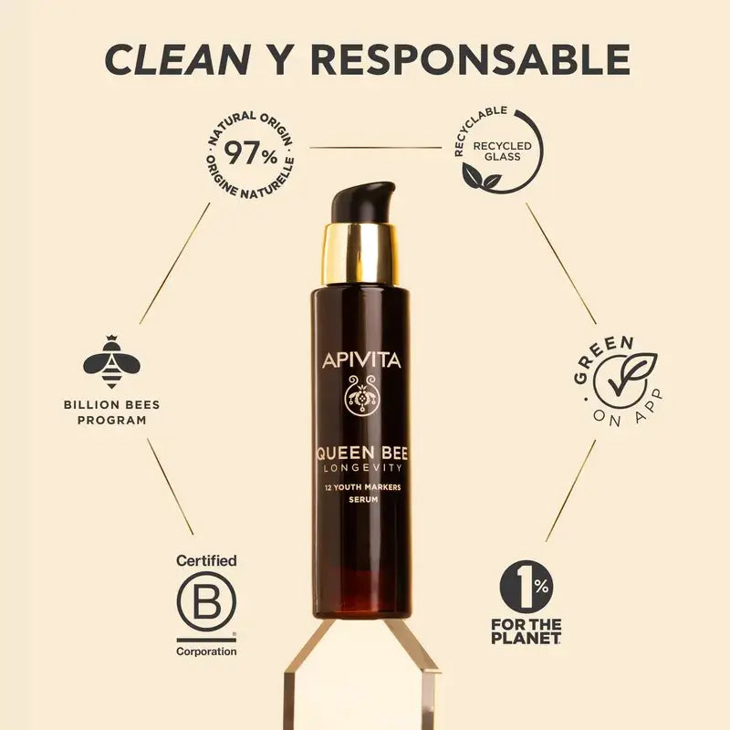 Apivita Queen Bee Longevity Serum 12 Youth Marker, 30 ml