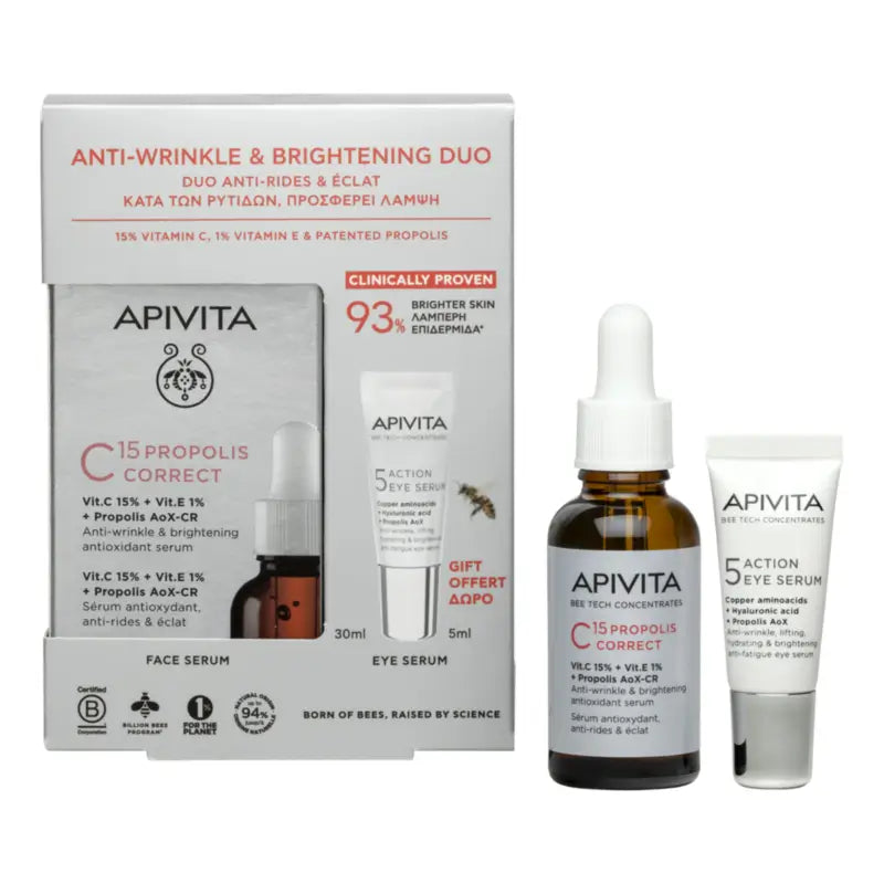 Apivita C15 Propolis Corrective Serum 30ml + 5 Action Eye Serum 5ml