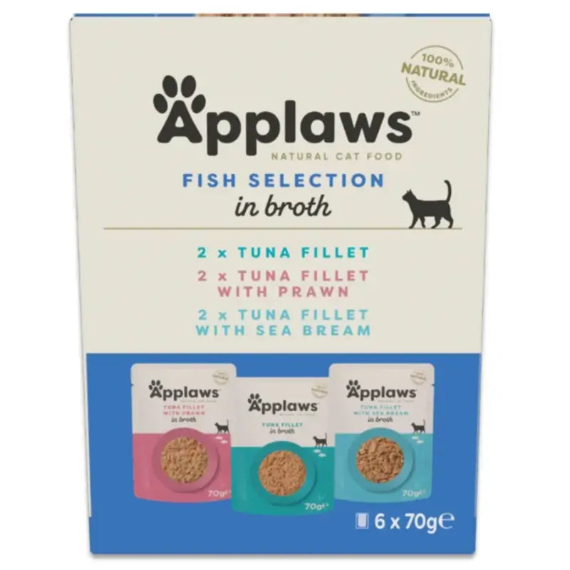 Applaws Cat Multi-Variety Fish Broth Selection, 6 x 70 g