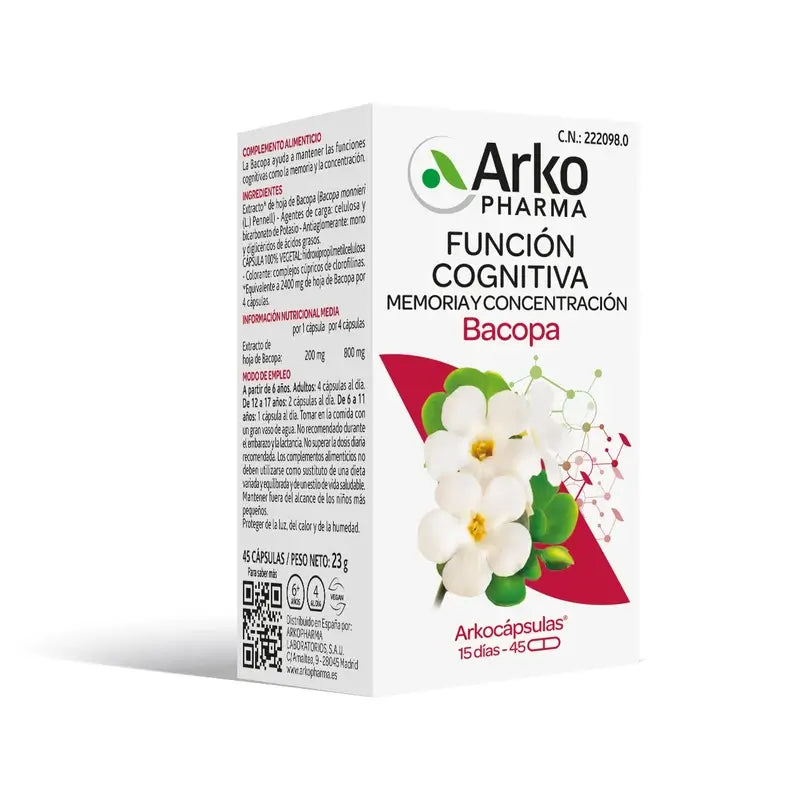 Arkopharma Arkocápsulas Bacopa, 45 capsules