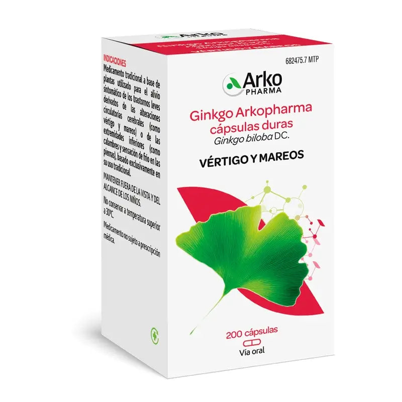 Arkocápsulas Ginkgo Biloba 200 Capsules Arkopharma