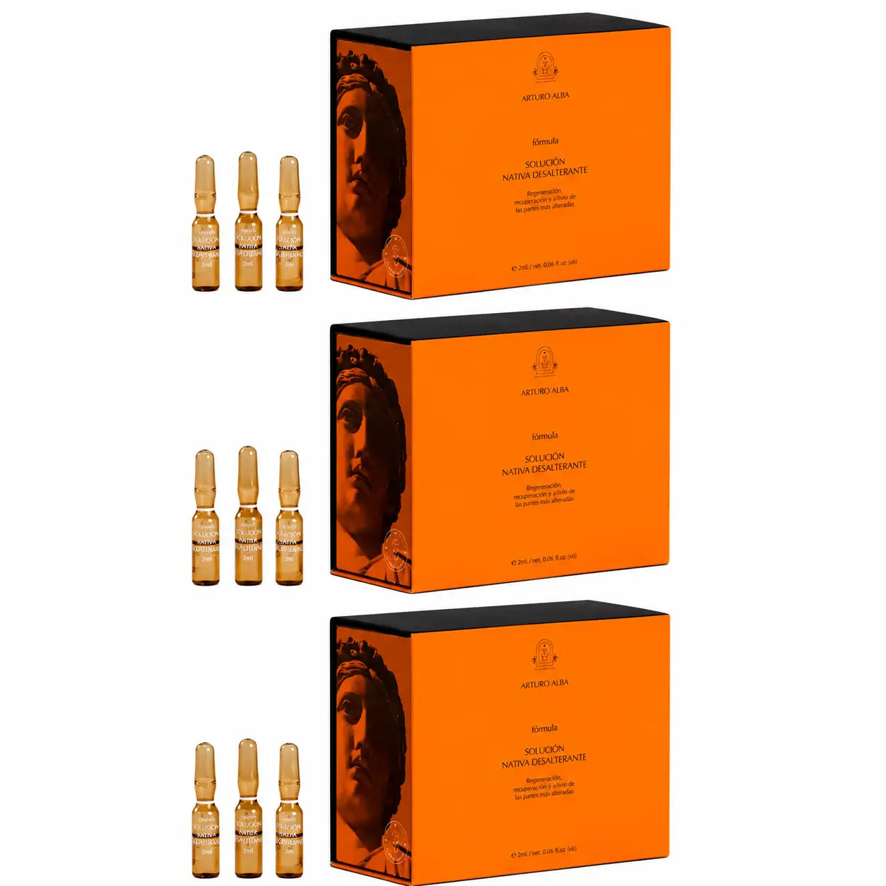 Arturo Alba Formula Solucion Nativa Rehydration Solution, 20 ampoules x 1 ml, pack of 3