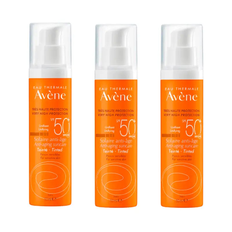 Avène Anti-Ageing Sunscreen Spf 50+ Coloured Face Shield, 3 x 50 ml