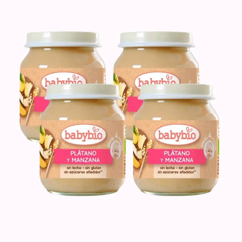 Babybio Banana and Apple, Pack 4 x 130 g