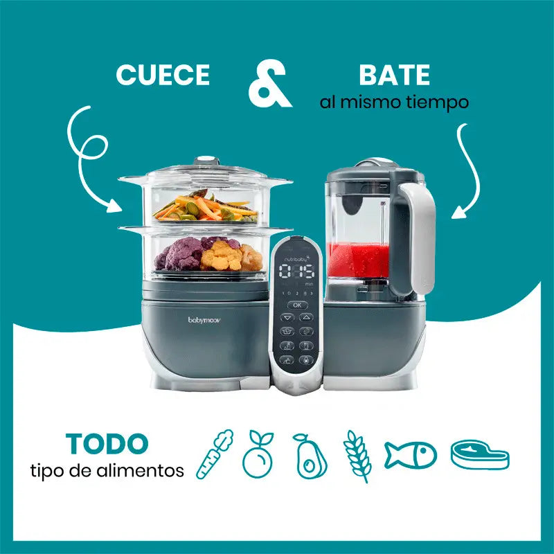 Babymoov Nutribaby (+) Industrial Grey Culinary Robot Blender & Steamer