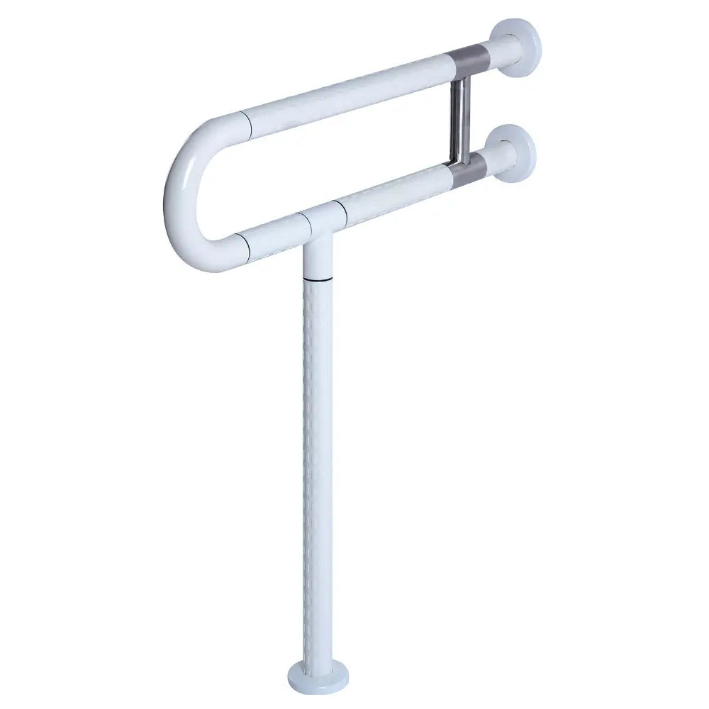 stainless steel bar with a leg, white