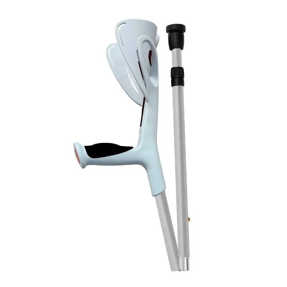 Folding English walking stick, soft-grip, grey (pair)