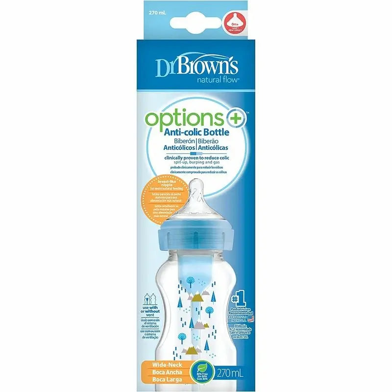 Options+ PP Forest Blue Wide Mouth Bottle, 270 ml