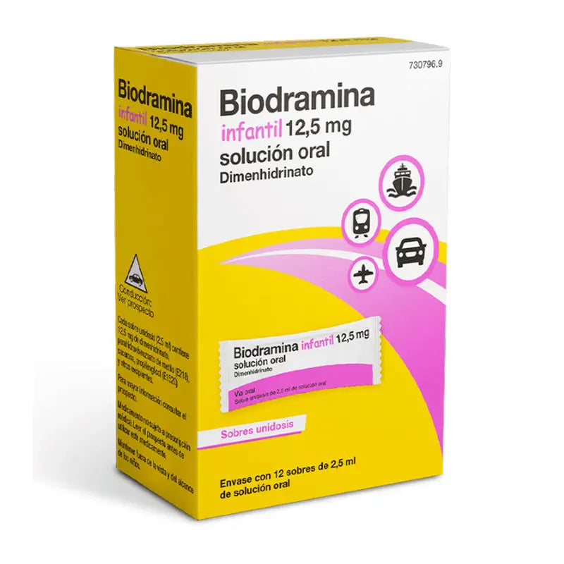 Biodramina Infant Oral Solution 12.5 mg 12 Sticks