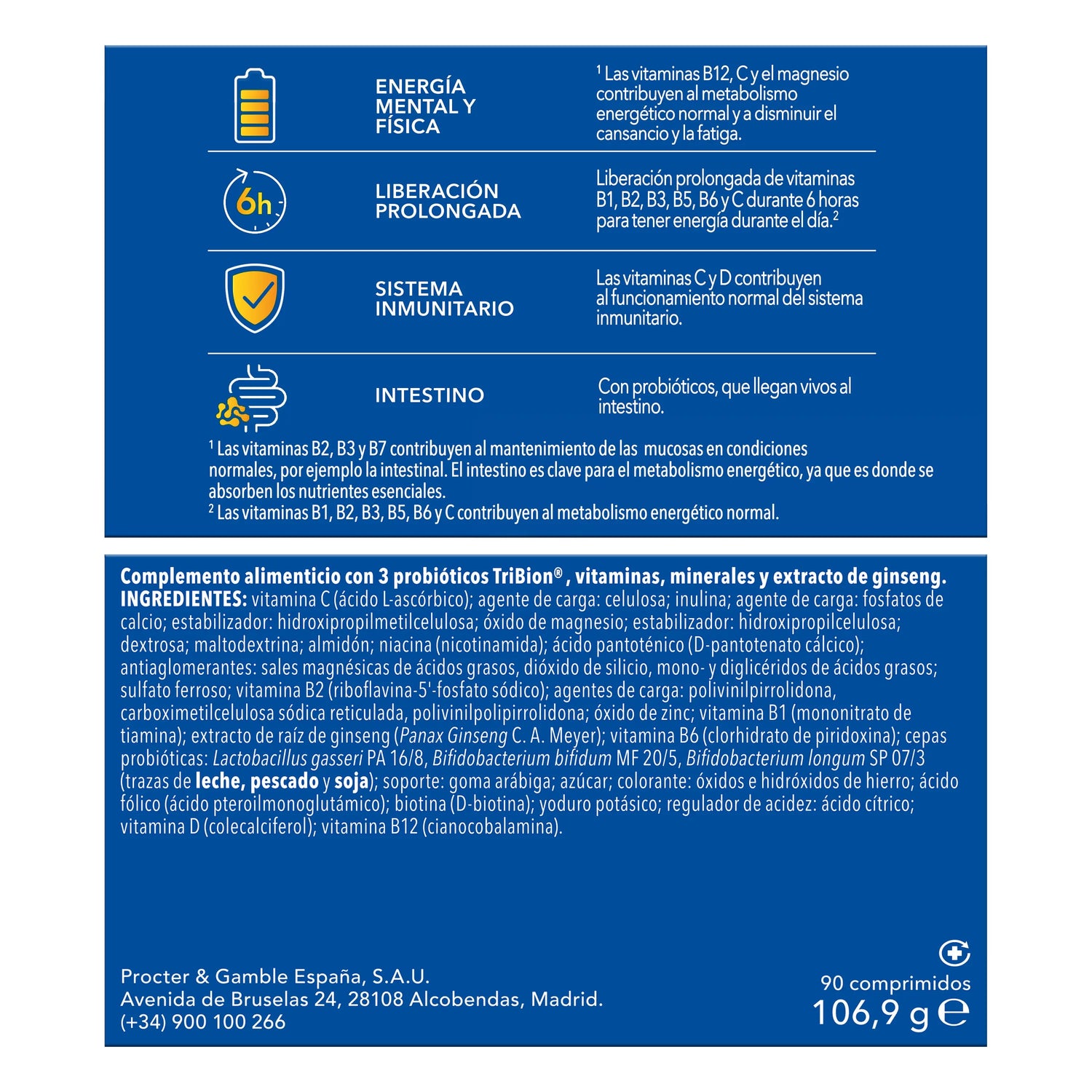 Bion3 Energy Multivitamin Tablets with Probiotics, Vitamin B12, C and Magnesium