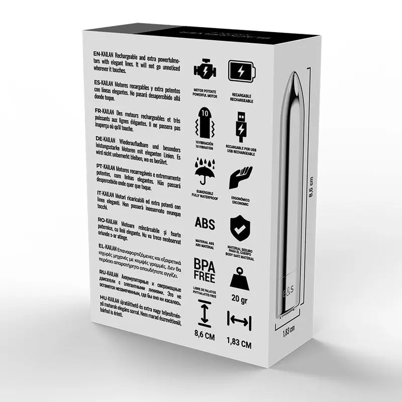 Black&Silver Kailan 2 Vibrating Bullet Silver