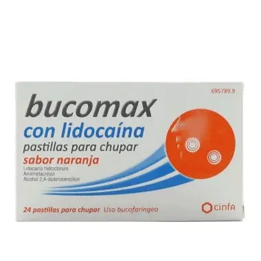 Bucomax Lidocaine Orange Flavour 24 Lozenges