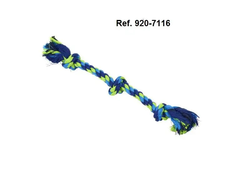 Buster Dental Rope With 3 Knots Blue/Green Xp, 25Cm
