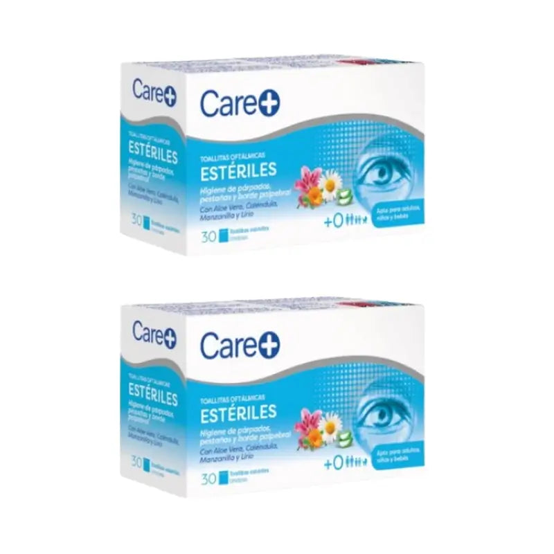 Care+ Sterile Ophthalmic Wipes, Pack 2 x 30 Units