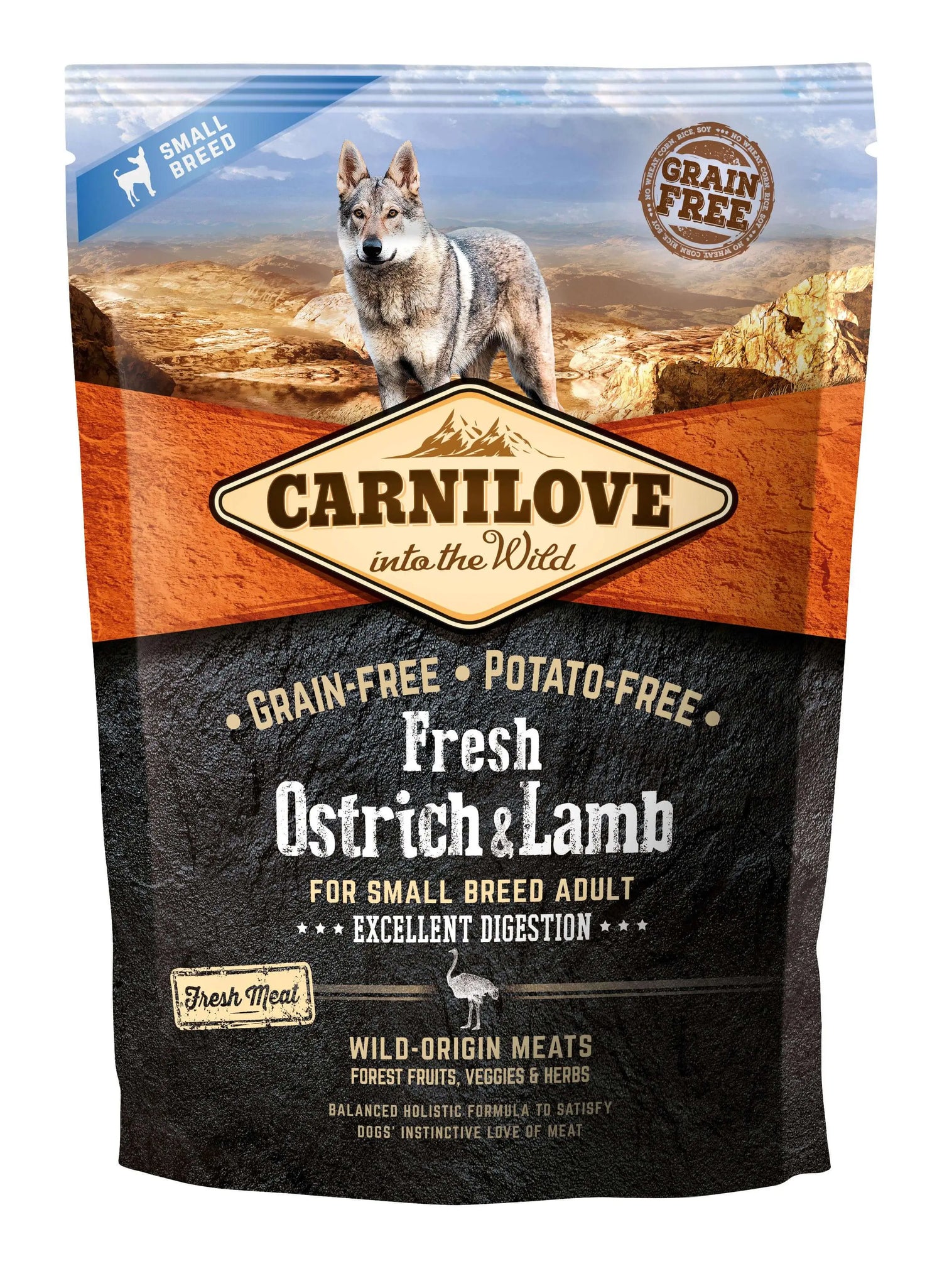 Carnilove Canine Adult Small Fresh Ostrich Lamb 1,5Kg dog food