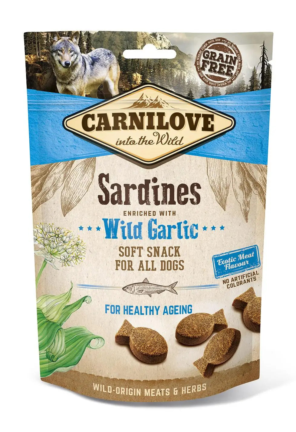 Carnilove Canine Snack Semi Moist Snack Sardines Garlic Box 10X200G snack for dogs