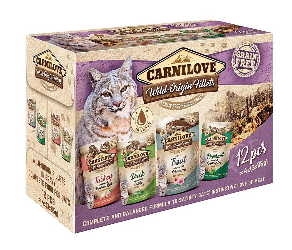 Carnilove Cat Pouch Multipack 12X85G, wet cat food