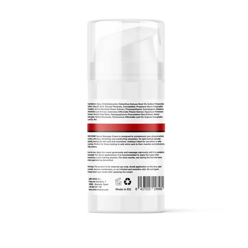 Cbd Home Sports Warming Cream Cbd + Cbg, 100 ml