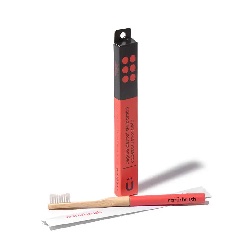 Naturbrush Adult Brush Red Headless Md
