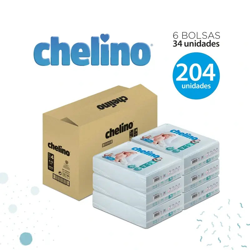 Chelino Nappy Size 4 (9-15 Kg) , 34 units