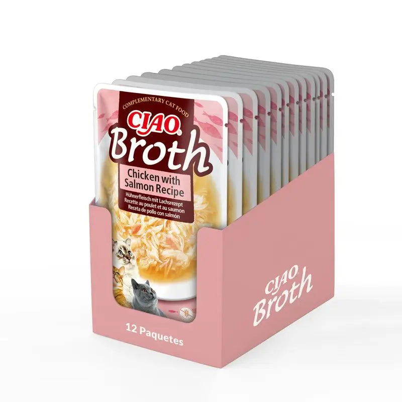 Churu Cat Broth Chicken Soup With Salmon In Sachet For Cats, 12 x 40gr