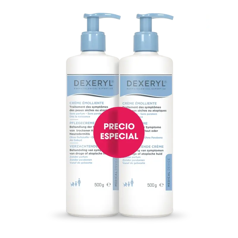 Dexeryl Kit Duo Emollient Cream , 2 x 500 gr