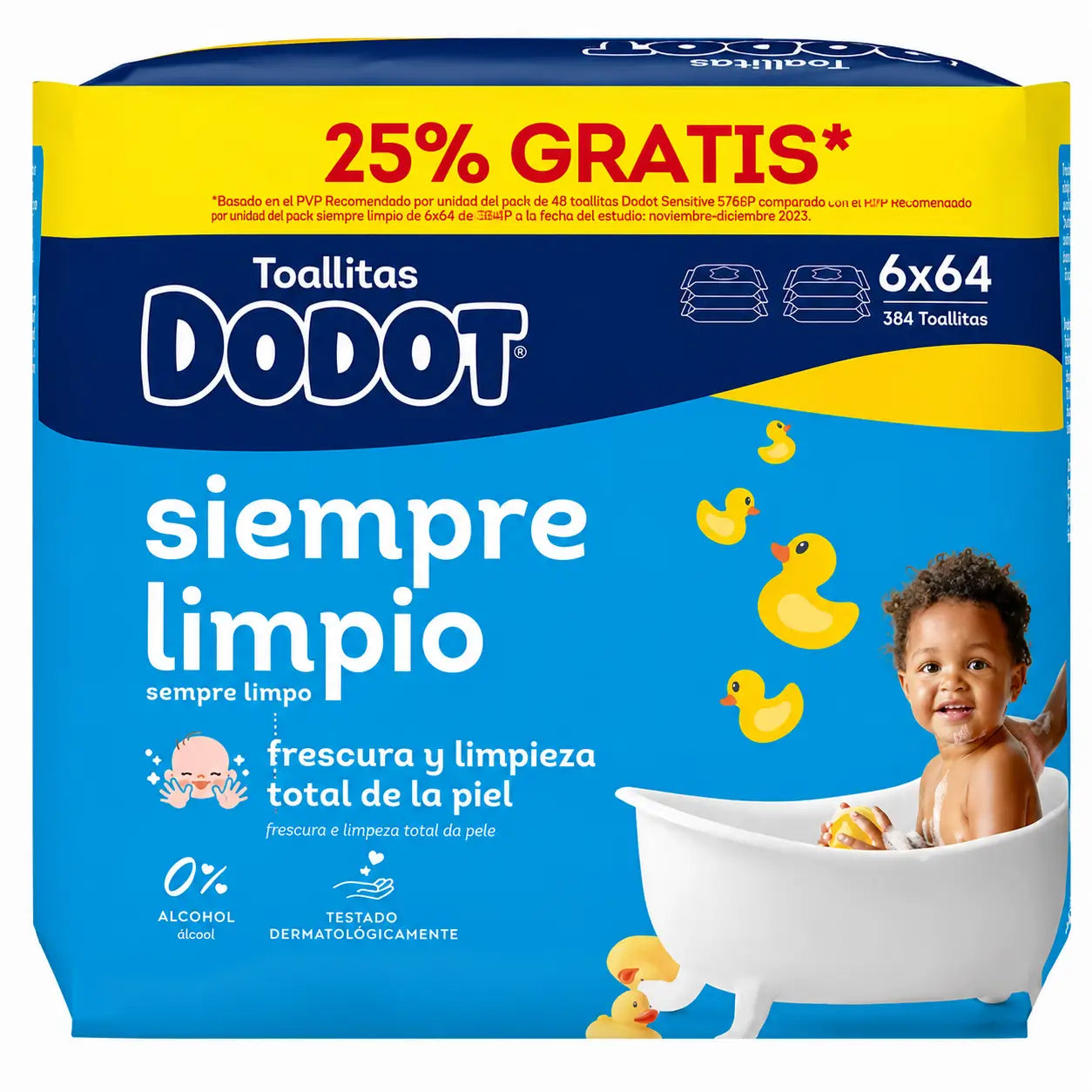 Dodot Mainline Wipes, 6x64, 384 pieces (25% FREE)