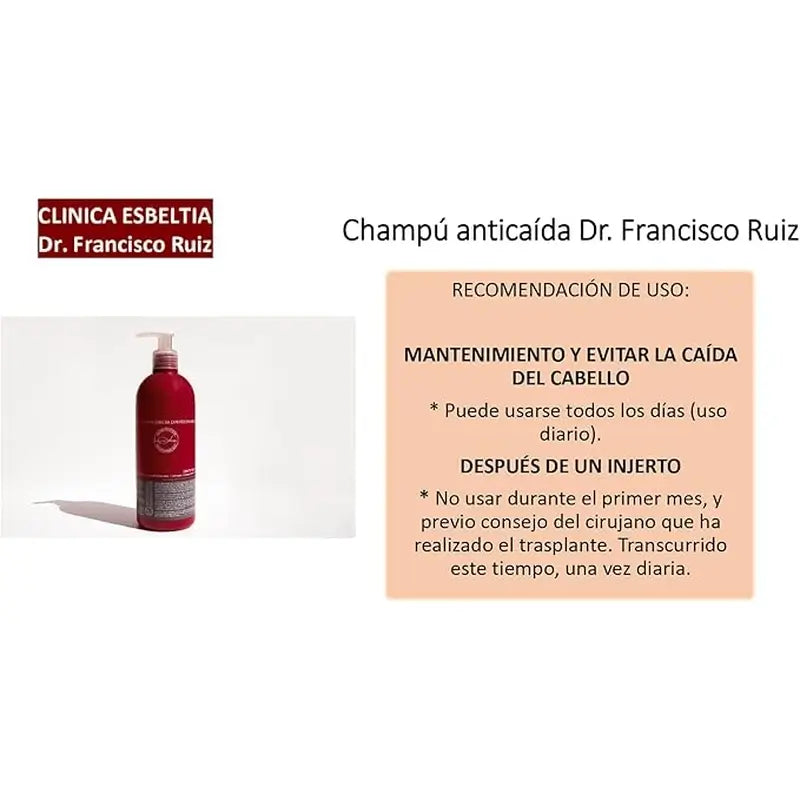 Dr. Francisco Ruiz Shampoo Anticaida 300Ml. + 100 ml free of charge