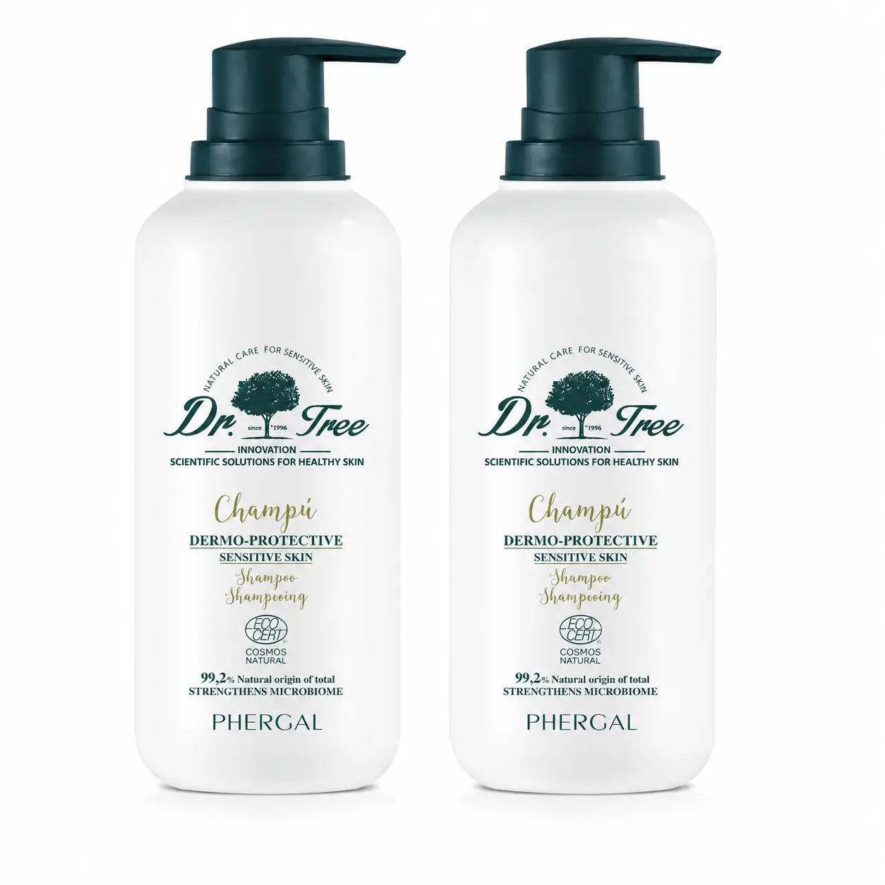 Dr. Tree Natural Dermo-Protective Shampoo for Sensitive Scalp 400ml, pack 2