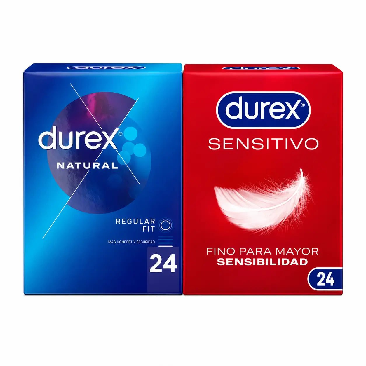 Durex Pack Condoms Natural Plus, 24 Units + Sensitive Soft, 24 Units