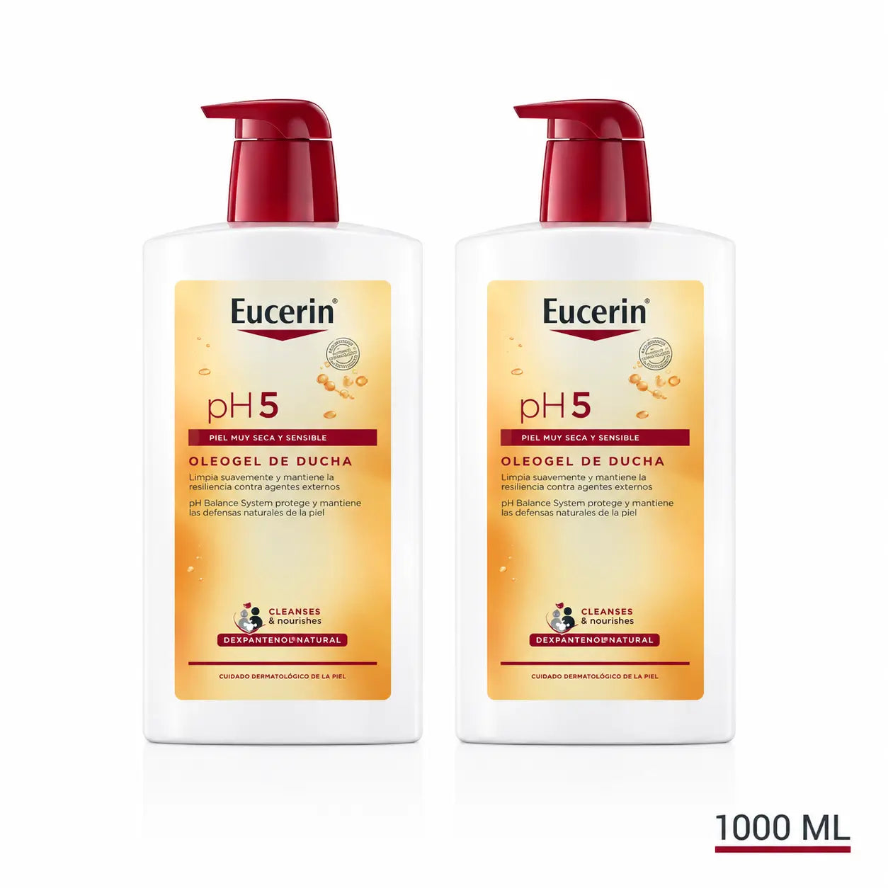 Eucerin Oleogel Shower Gel Ph5, 1000 Ml, pack 2
