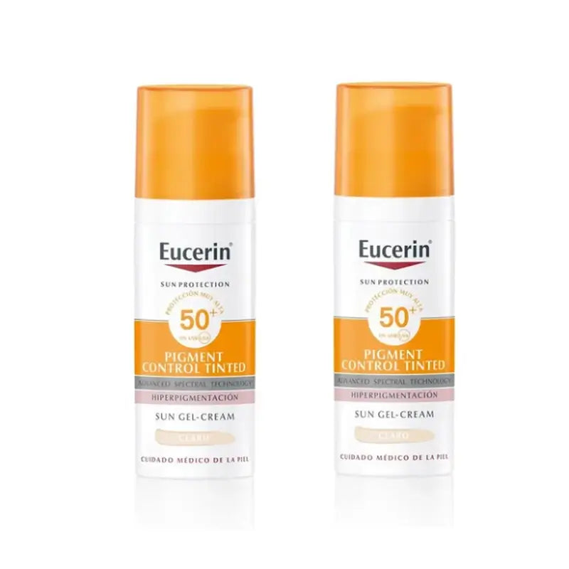 Eucerin Face Pigment Control Sunscreen Fluid Spf50+ Tinted Light, 2x50 ml