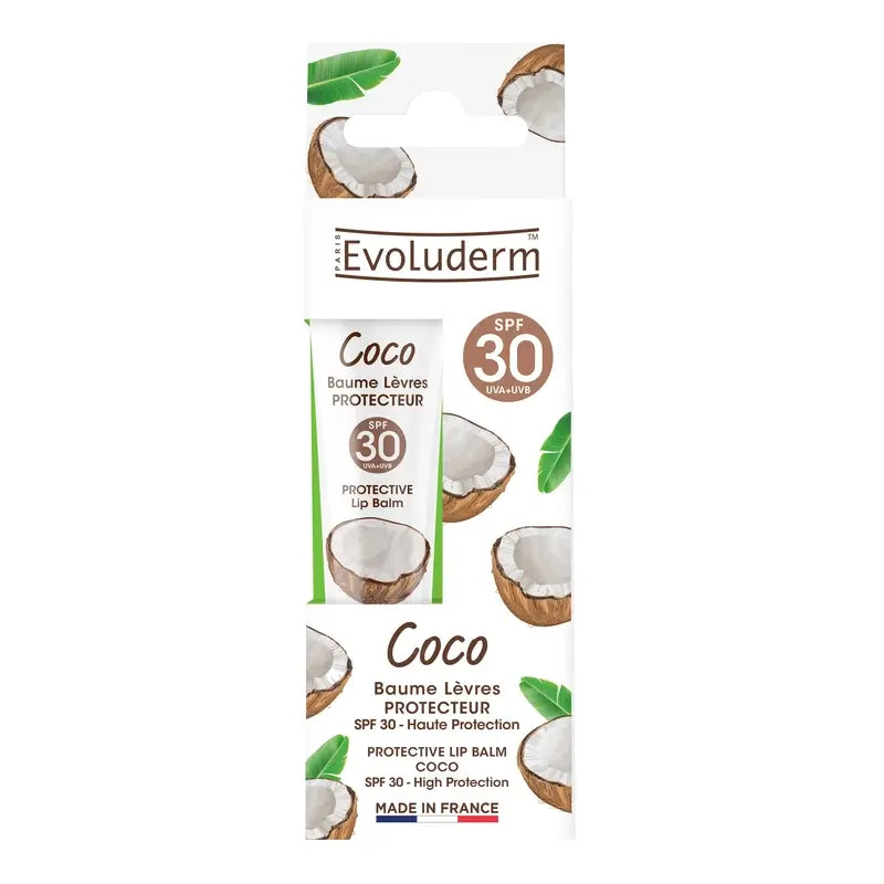 Evoluderm Protective Lip Balm - Coconut / Spf 30, 15 ml