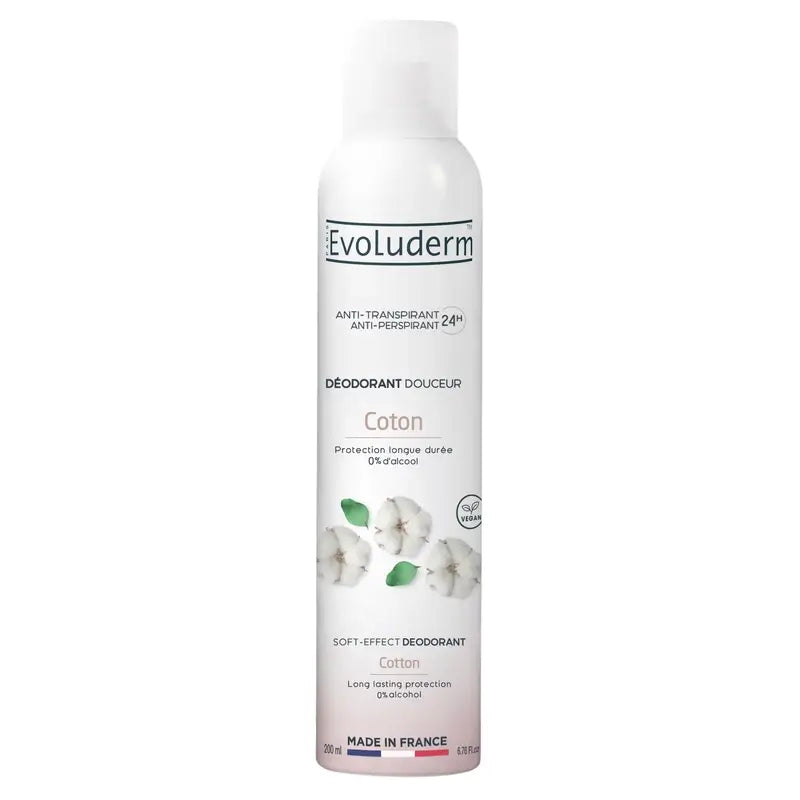 Evoluderm Deodorant Cotton 24H, 200 ml