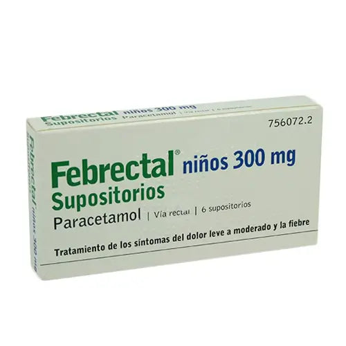 Febrectal Children 300 mg Paracetamol 6 Suppositories