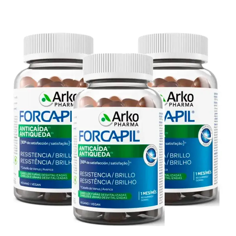 Arkopharma Forcapil Anti-Hair Loss, Pack 3 x 60 Gummy Sweets