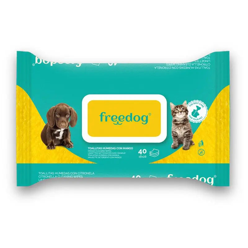 Freedog Wet Wipes Large Handle 40 Units 28 X 18Cm