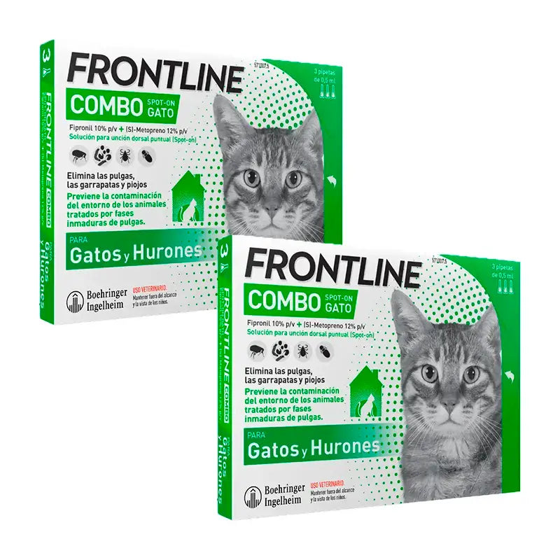Frontline Combo Cats and Ferrets Spot On, Pack 2 x 6 Pipettes x 0,5 ml